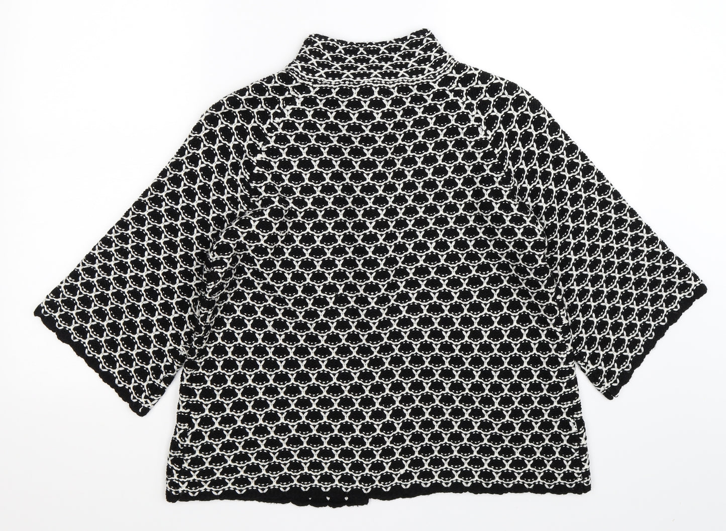 Mia Moda Womens Black Camouflage Knit Cardigan Jumper Size M