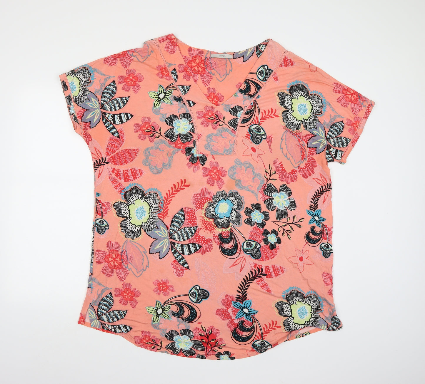 George Womens Pink Floral  Basic T-Shirt Size 24