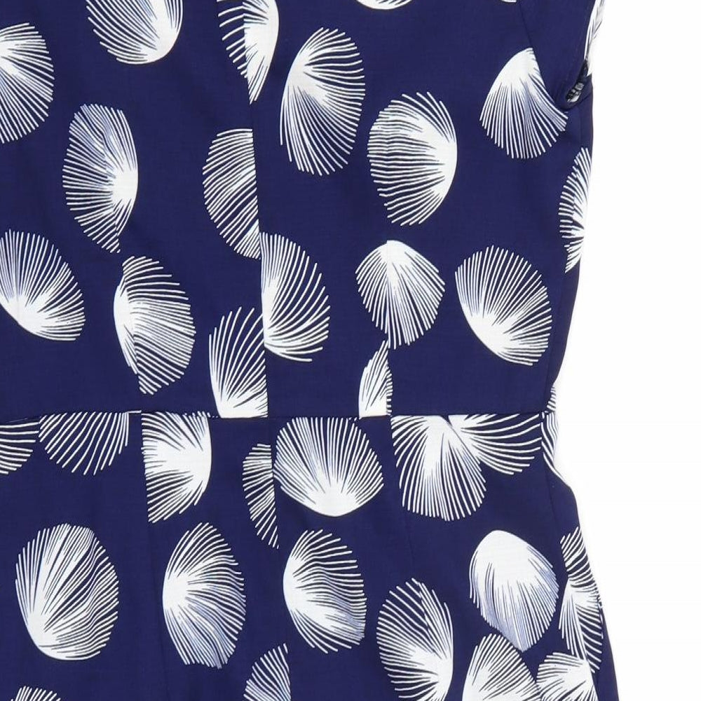 Louche Womens Blue Floral  A-Line  Size 12
