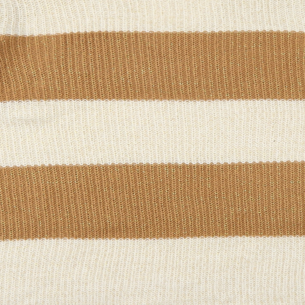 Body Flirt Womens Brown Striped Knit Pullover Jumper Size 2XL