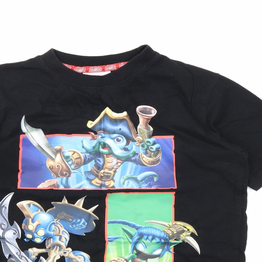 Skylanders Boys Black   Basic T-Shirt Size 9-10 Years  - skylanders