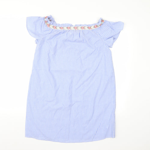 New Look Womens Blue Striped  A-Line  Size 12