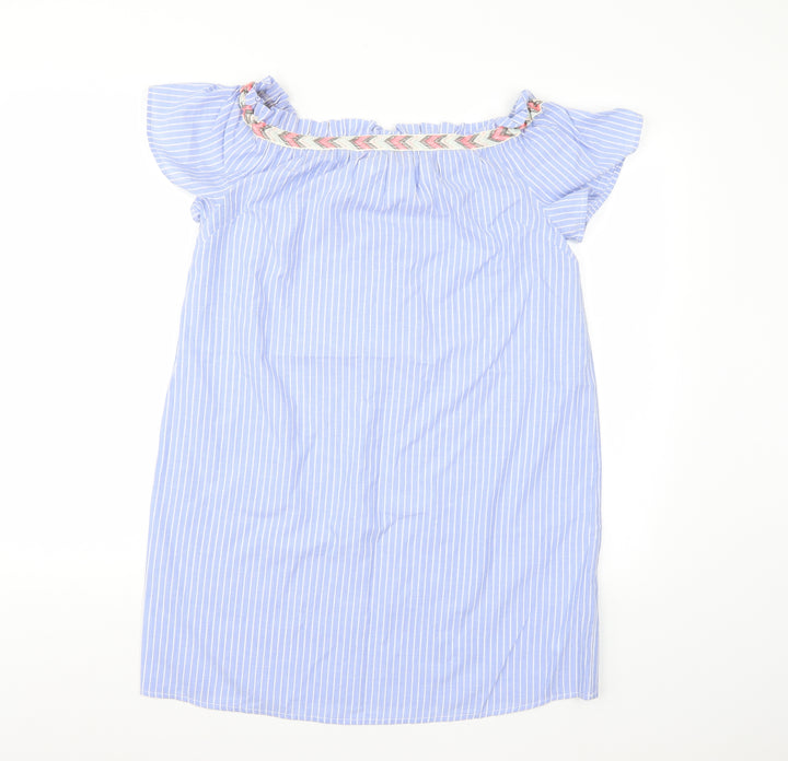 New Look Womens Blue Striped  A-Line  Size 12