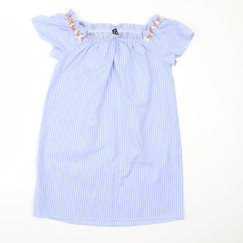 New Look Womens Blue Striped  A-Line  Size 12