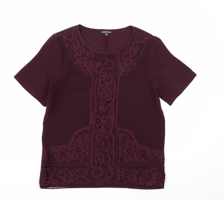 Warehouse Womens Purple   Basic T-Shirt Size 12