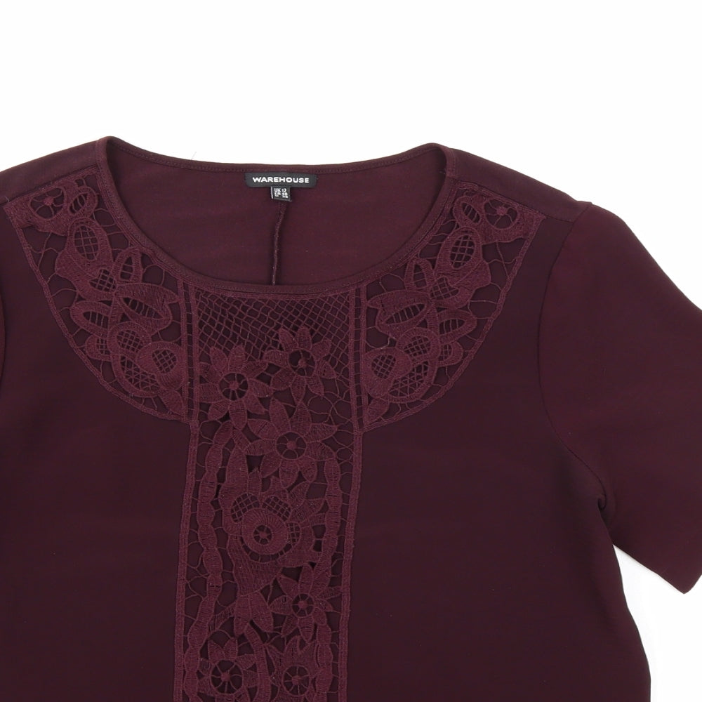 Warehouse Womens Purple   Basic T-Shirt Size 12