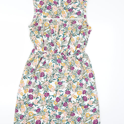 New Look Womens White Floral  A-Line  Size 12