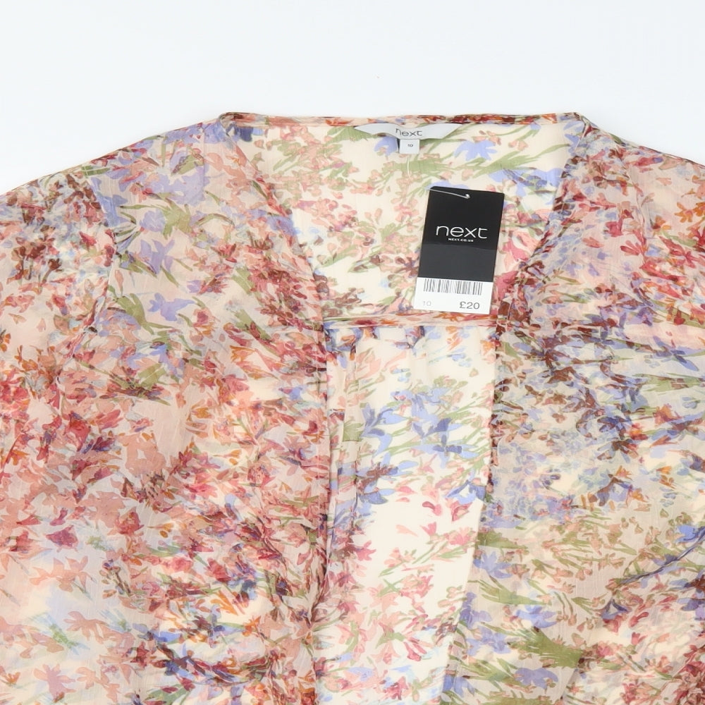 NEXT Womens Multicoloured Floral Chambray Kimono Blouse Size 10