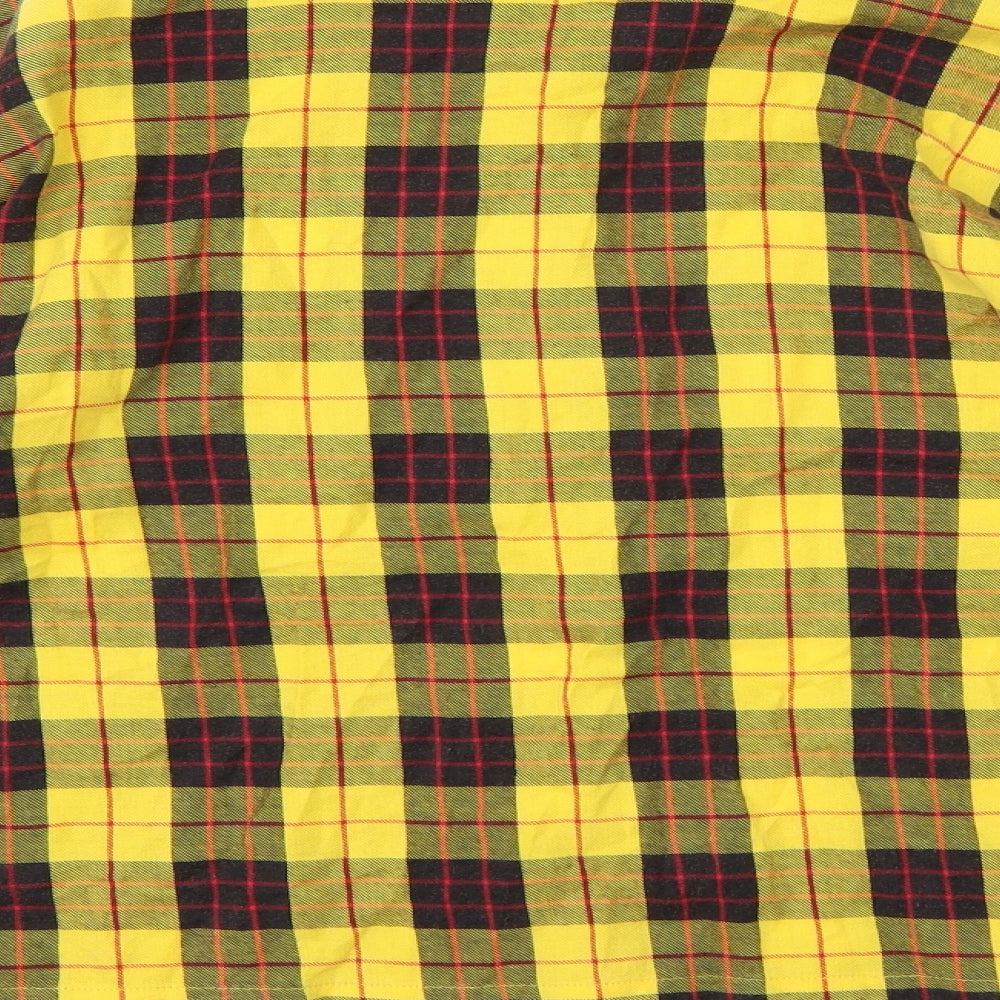 Topshop Womens Yellow Check  Basic Button-Up Size 12