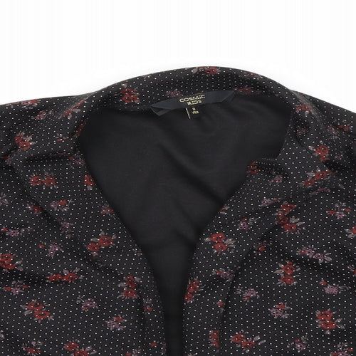 Cosmic Kids Girls Black Floral  Jacket Blazer Size 9 Years