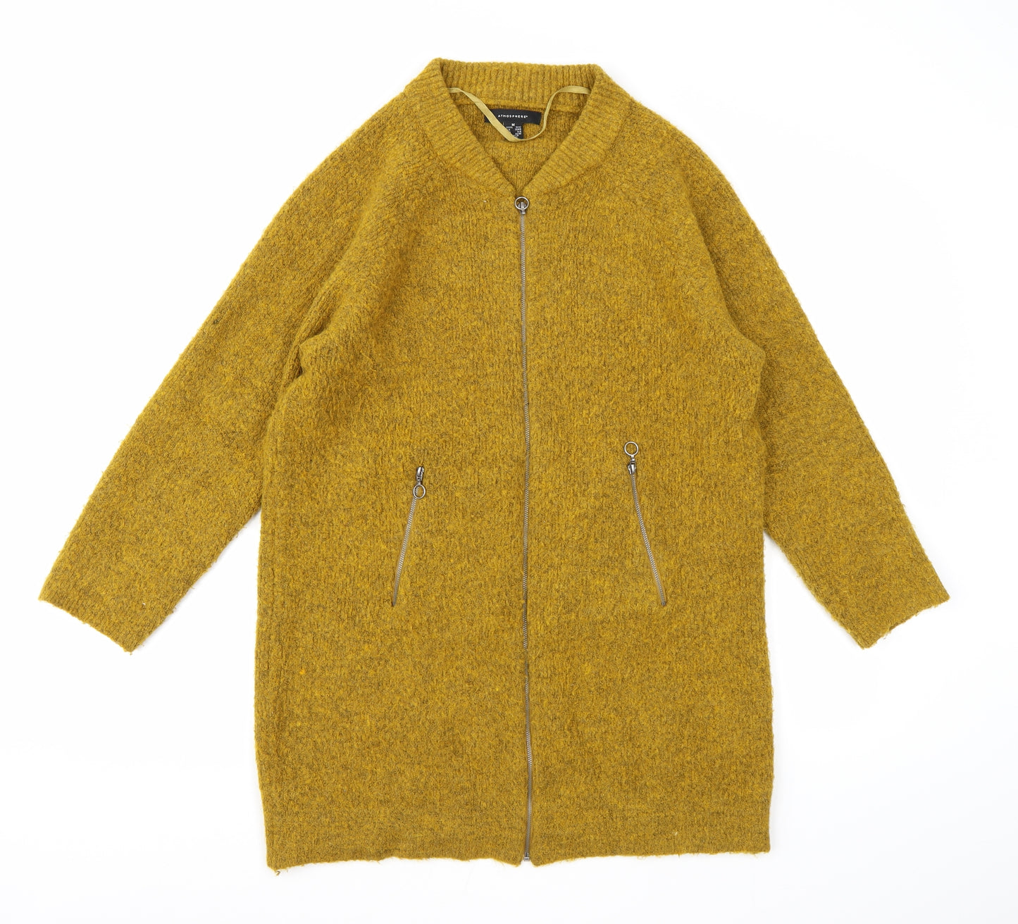 Atmosphere Womens Yellow  Knit Full Zip Jumper Size 10