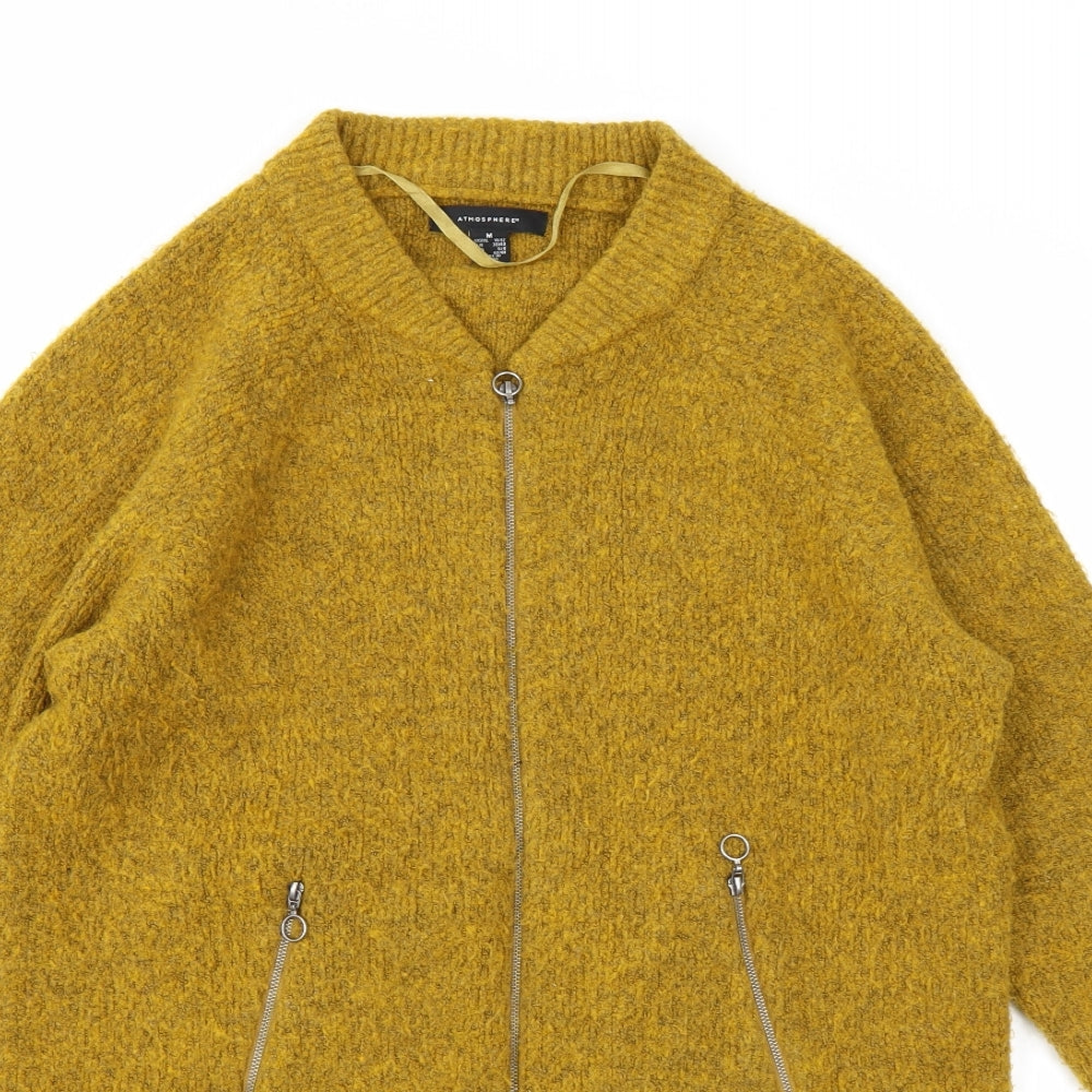 Atmosphere Womens Yellow  Knit Full Zip Jumper Size 10