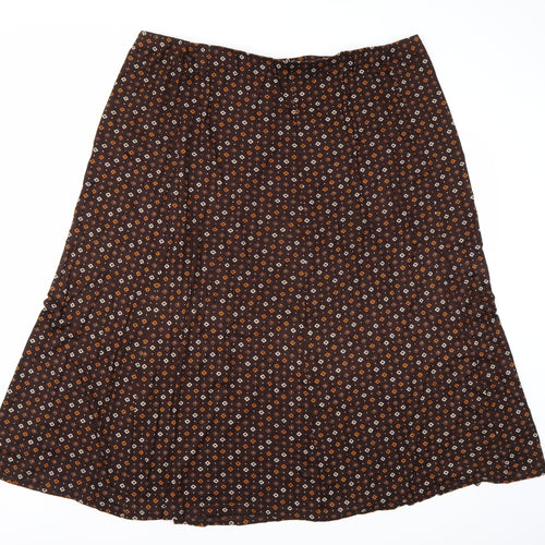 Preworn Womens Brown Geometric  A-Line Skirt