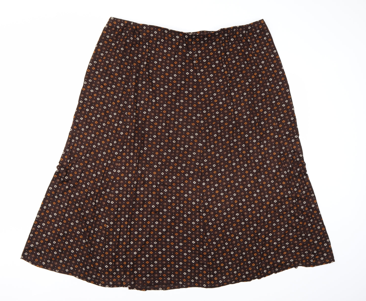 Preworn Womens Brown Geometric  A-Line Skirt