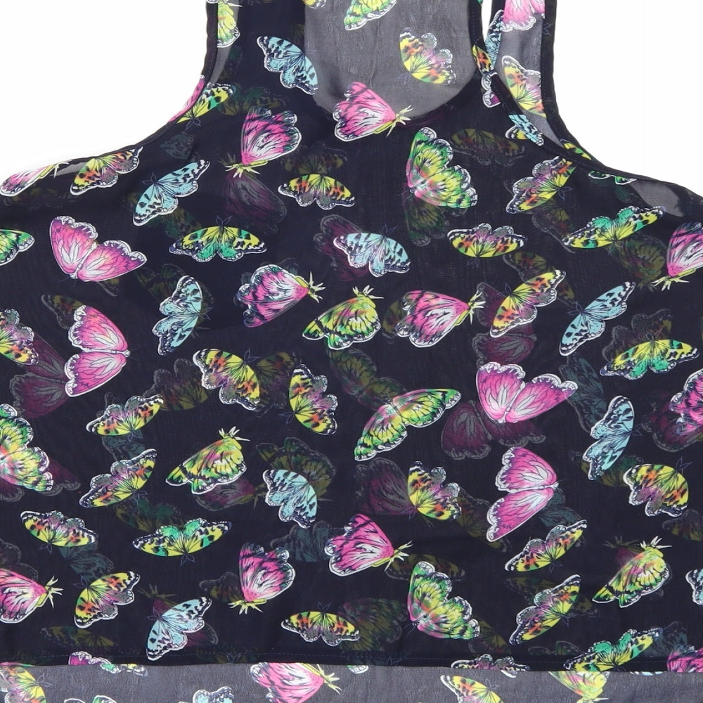 Amber Krystal Womens Blue  Chiffon Camisole Tank Size M