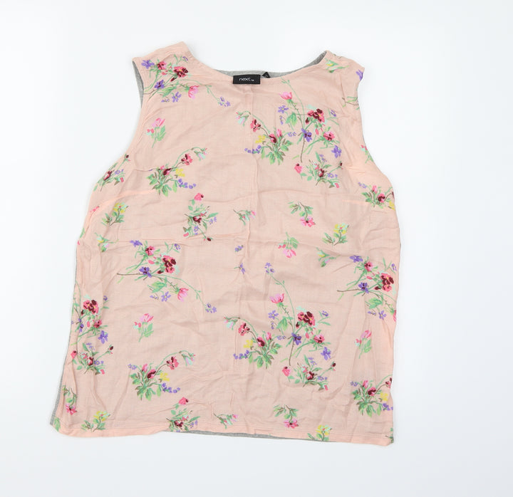 NEXT Womens Pink Floral Chambray Camisole Tank Size 12