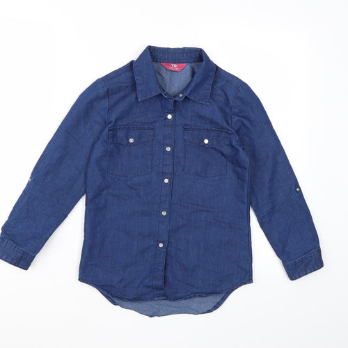 Young Dimension Girls Blue   Basic Button-Up Size 9-10 Years