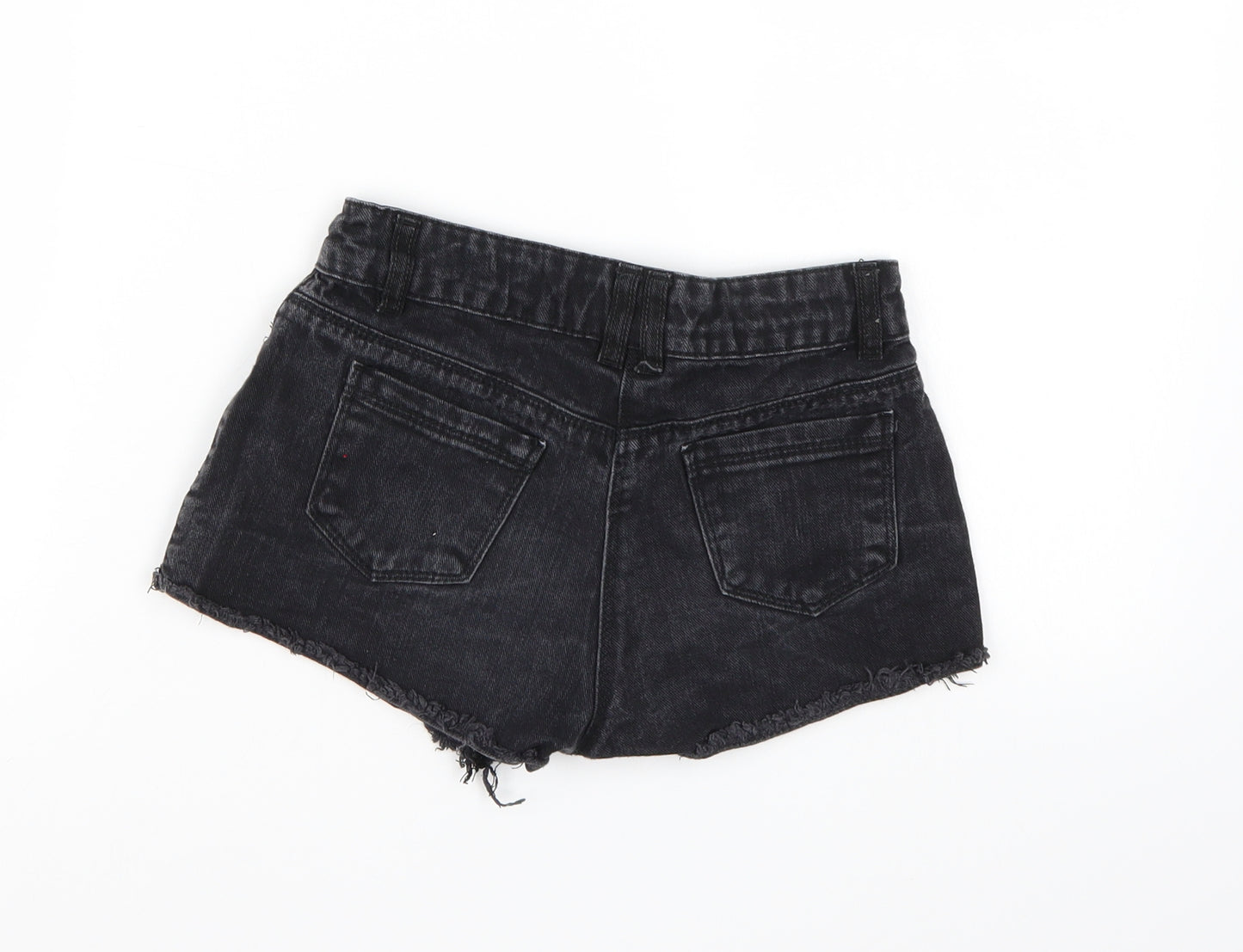 Candy Couture Girls Black  Denim Hot Pants Shorts Size 9 Years