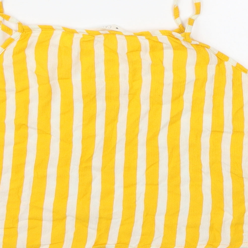 Candy Couture Girls Yellow Striped  Camisole Tank Size 11 Years