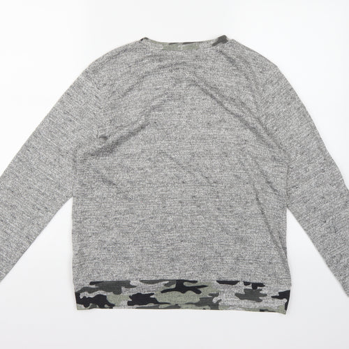Gold Digga Womens Grey Camouflage Knit Pullover Jumper Size 14