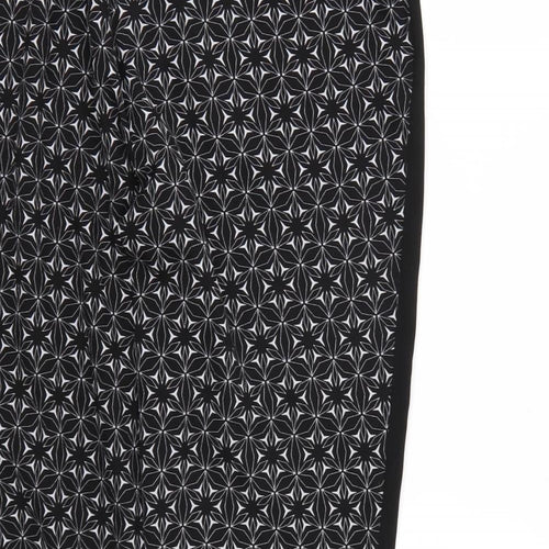 Papaya Womens Black Geometric  Harem Trousers Size 14 L26 in