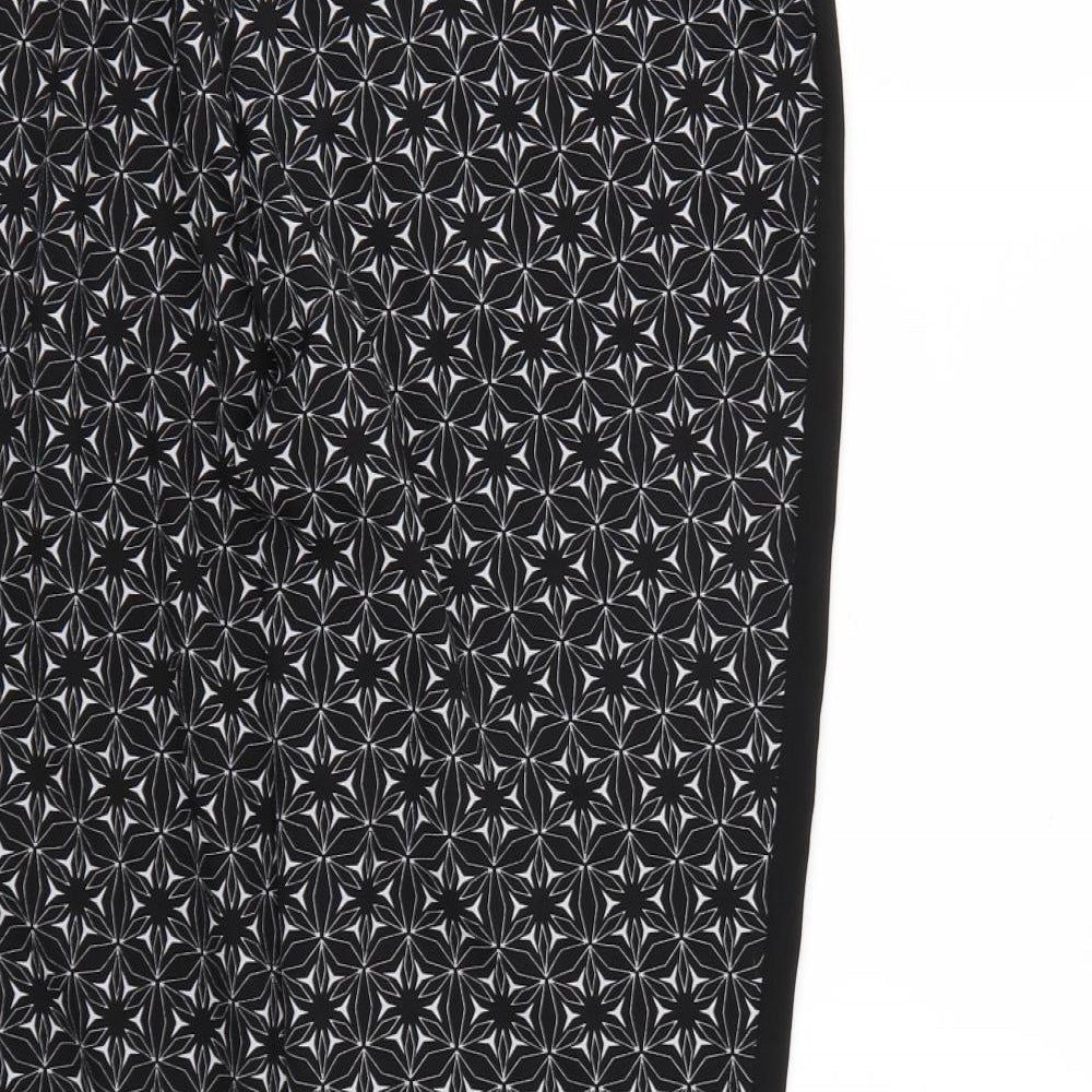 Papaya Womens Black Geometric  Harem Trousers Size 14 L26 in