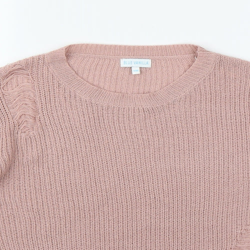 Blue vanilla Womens Pink  Knit Pullover Jumper Size S