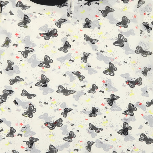 Atmosphere Womens White Floral Chambray Basic Blouse Size 18  - Butterfly print