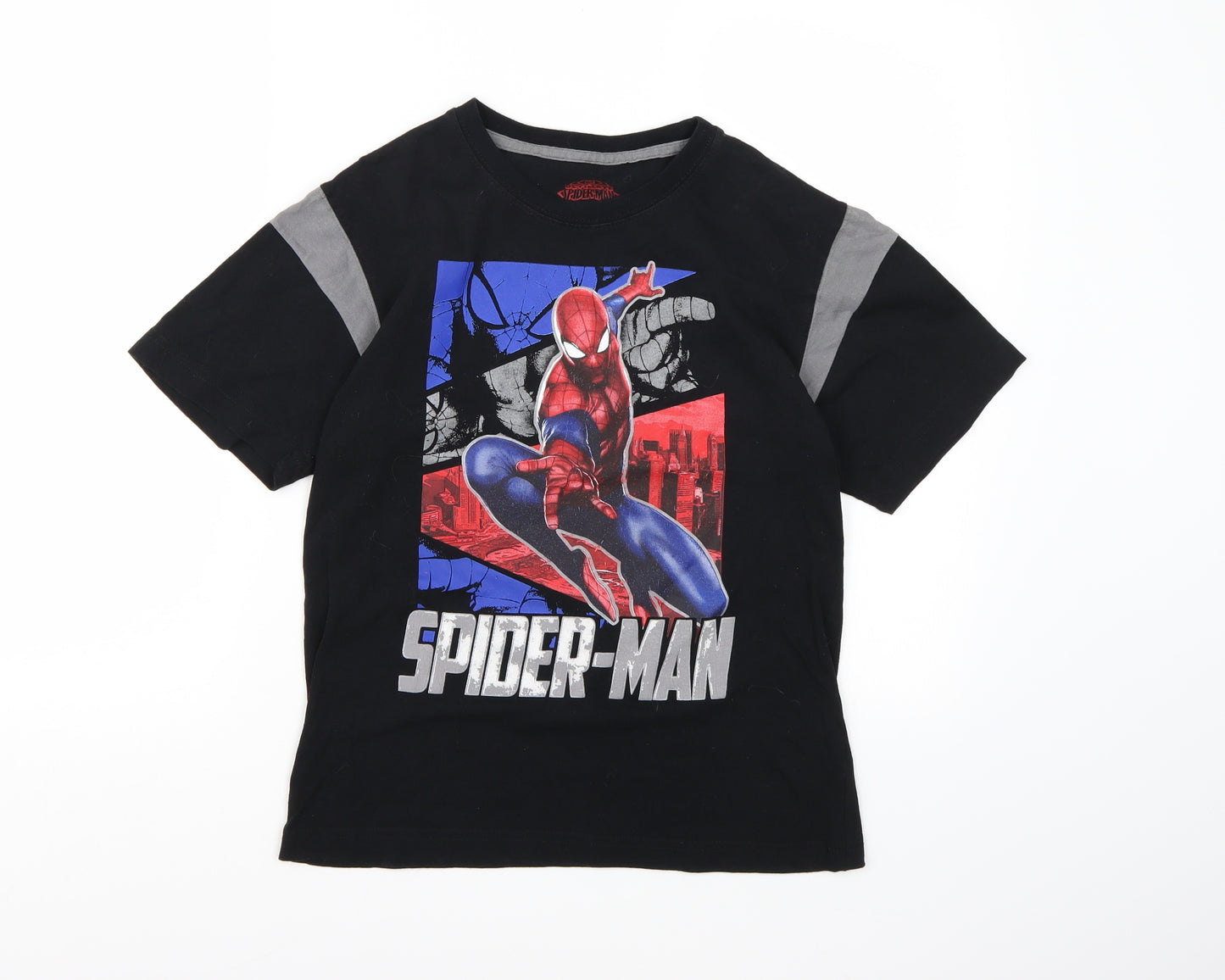 Marvel Boys Black   Basic T-Shirt Size 10-11 Years  - Spiderman