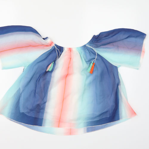 j.kids Girls Multicoloured Striped Chambray Basic Blouse Size 8-9 Years