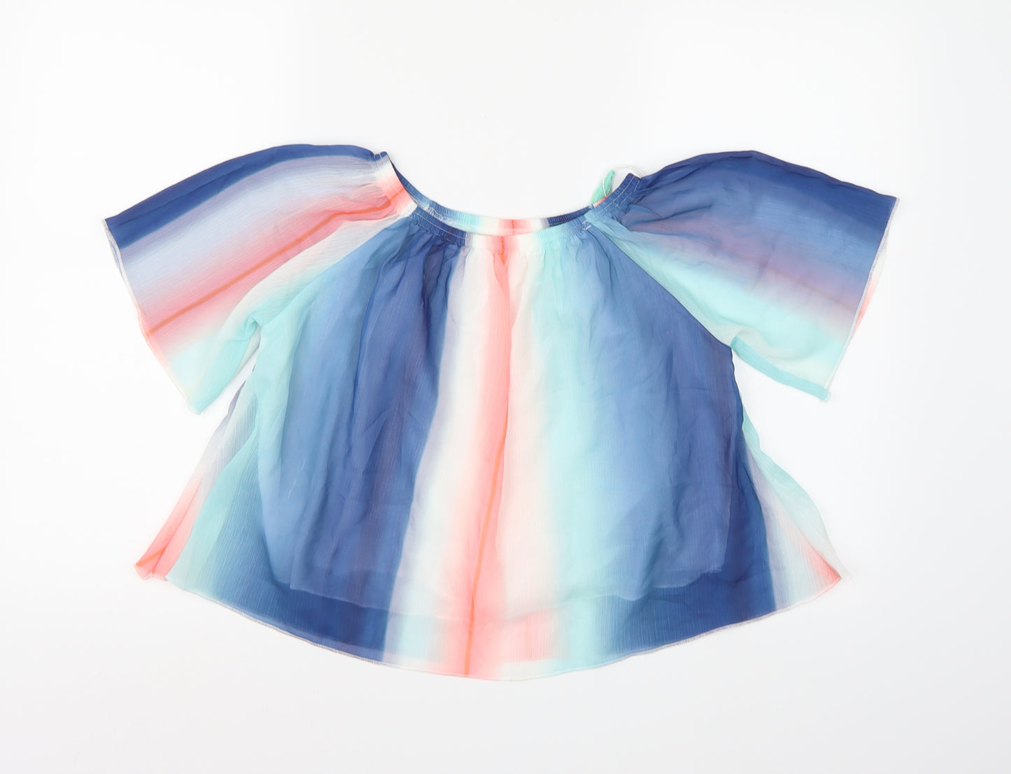 j.kids Girls Multicoloured Striped Chambray Basic Blouse Size 8-9 Years