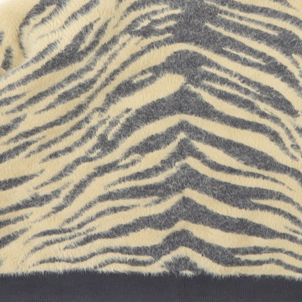 NEXT Girls Brown Animal Print Knit Pullover Jumper Size 8 Years