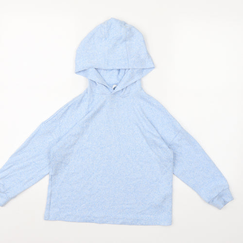 Marks and Spencer Girls Blue  Knit Pullover Hoodie Size 7-8 Years
