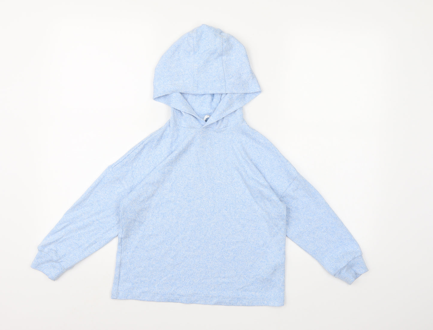 Marks and Spencer Girls Blue  Knit Pullover Hoodie Size 7-8 Years