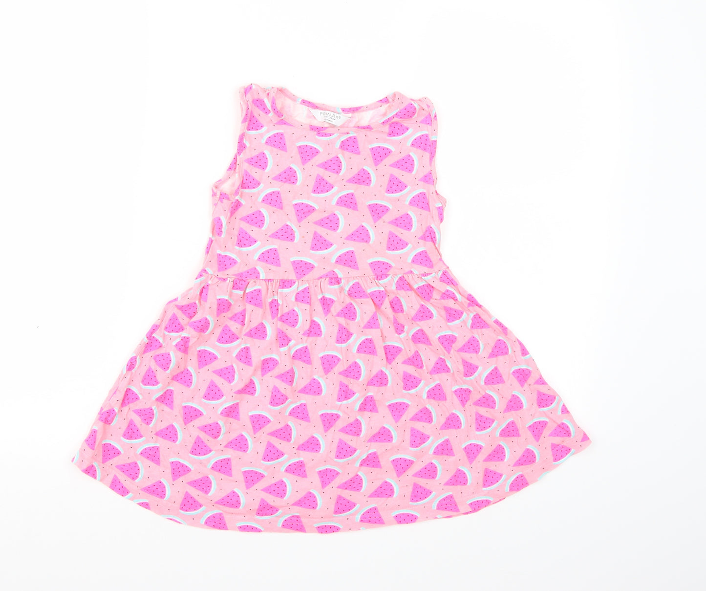 Primark Girls Pink   Skater Dress  Size 6-7 Years  - Watermelon