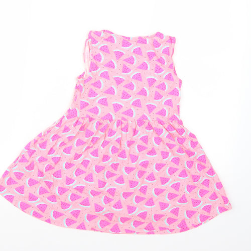 Primark Girls Pink   Skater Dress  Size 6-7 Years  - Watermelon