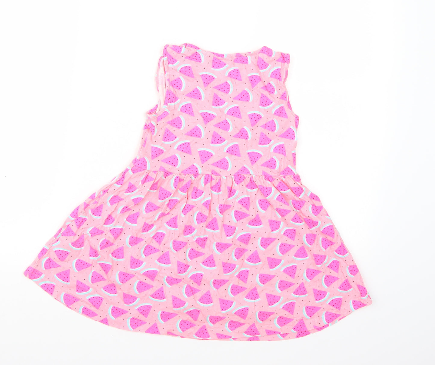 Primark Girls Pink   Skater Dress  Size 6-7 Years  - Watermelon