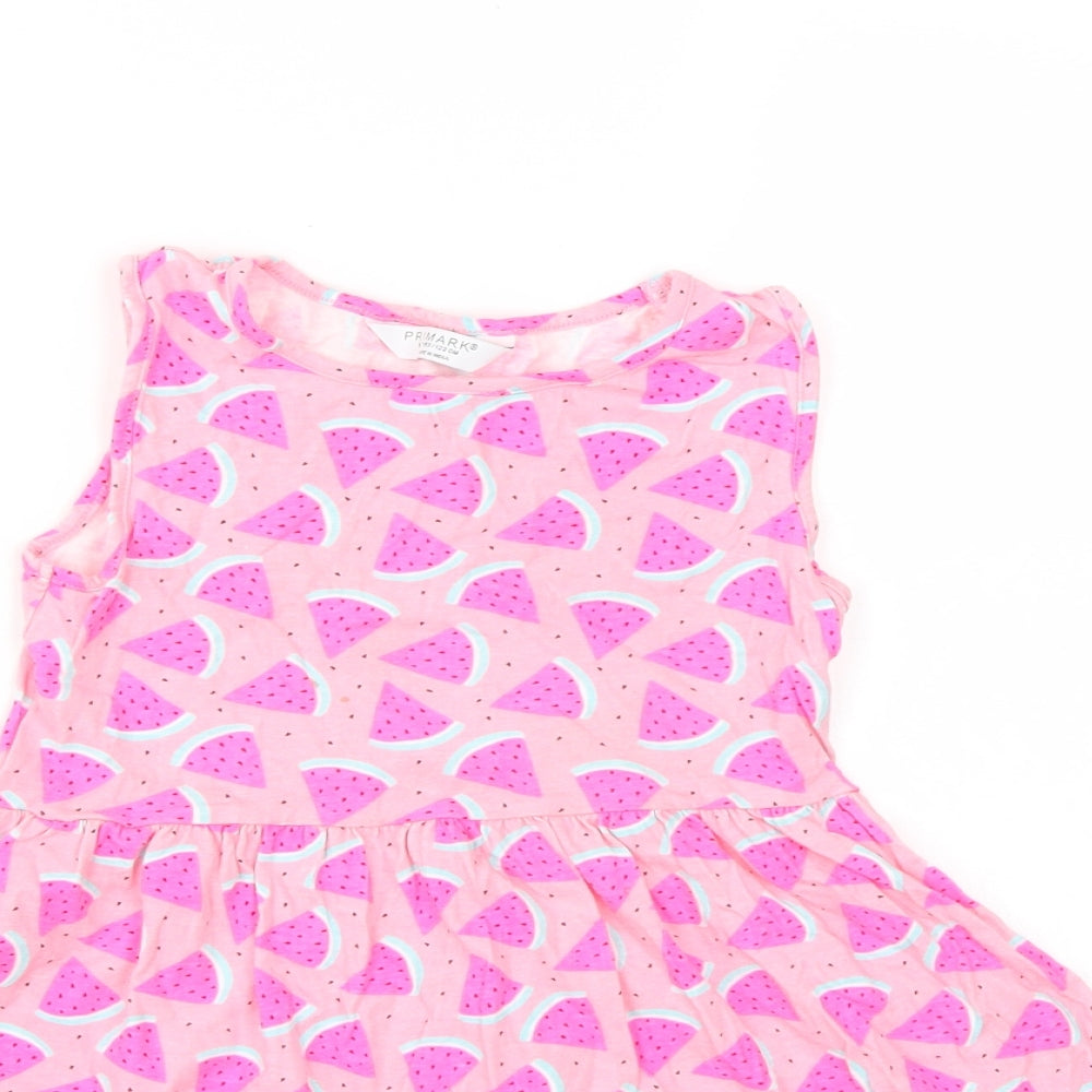 Primark Girls Pink   Skater Dress  Size 6-7 Years  - Watermelon