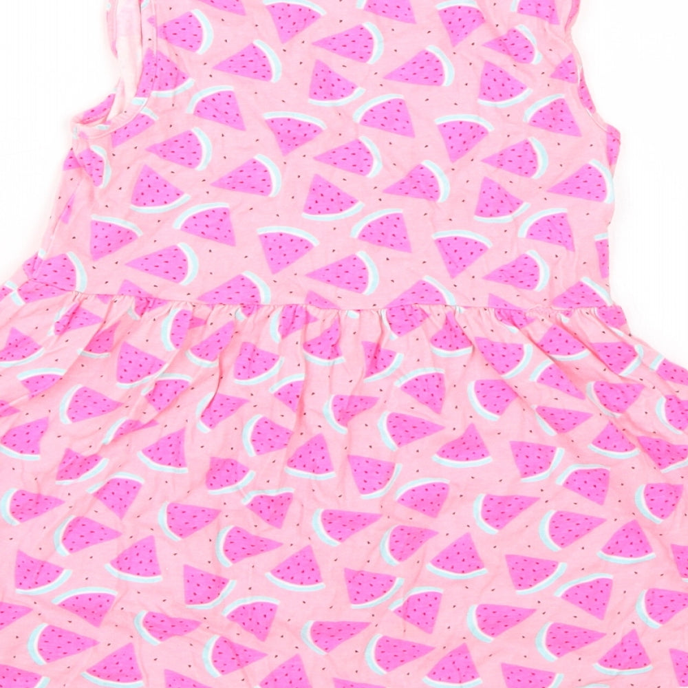 Primark Girls Pink   Skater Dress  Size 6-7 Years  - Watermelon