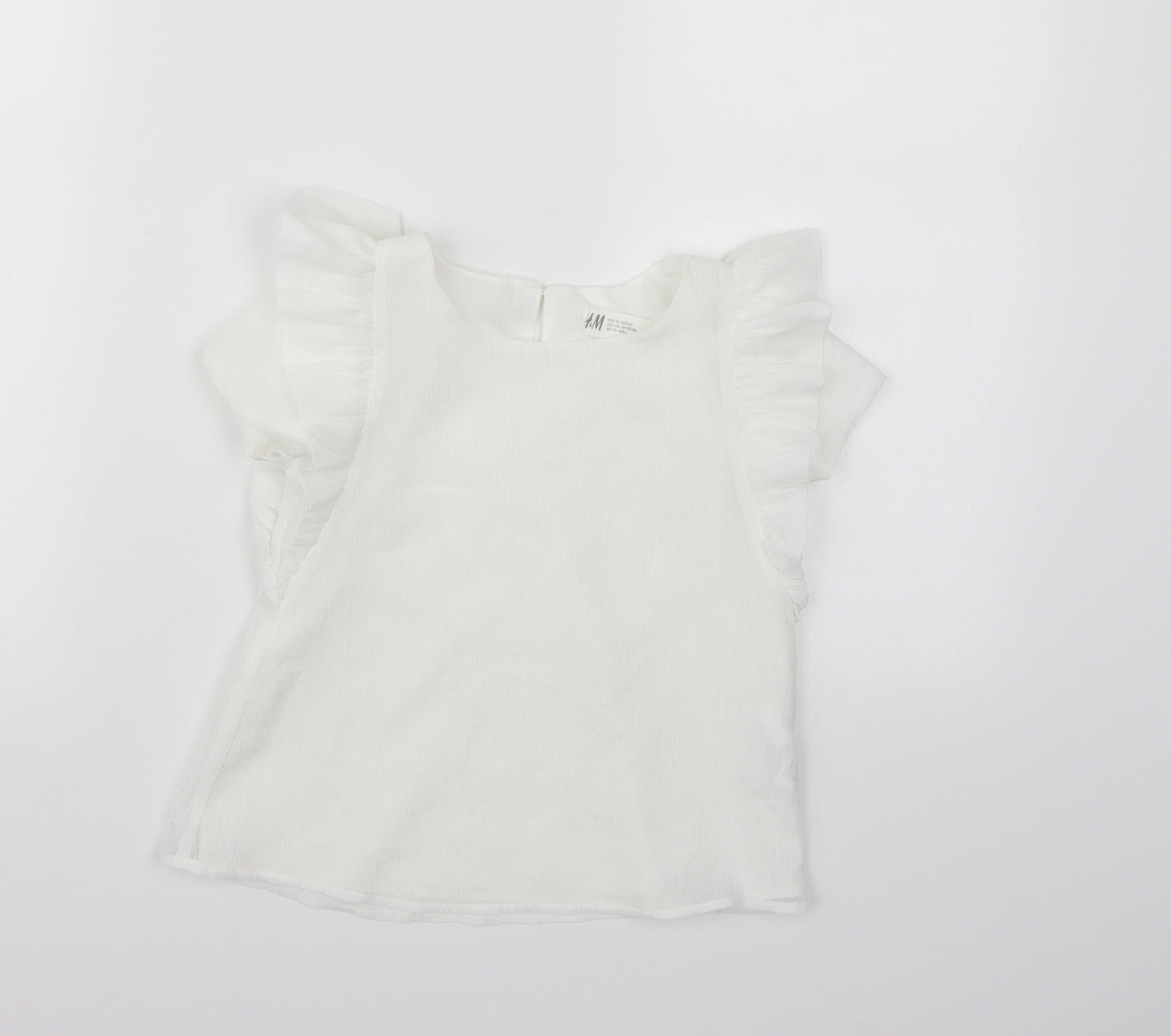H&M Girls White   Basic Blouse Size 6 Years