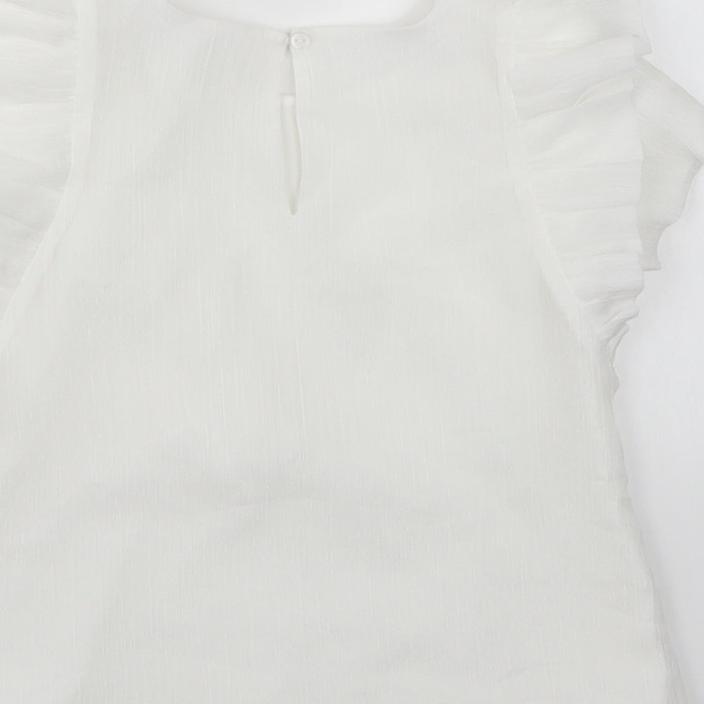 H&M Girls White   Basic Blouse Size 6 Years