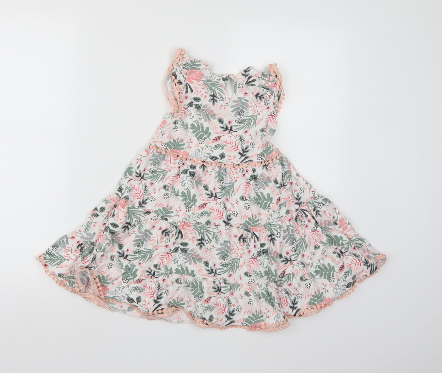 George Girls White Floral  Trapeze & Swing  Size 4-5 Years