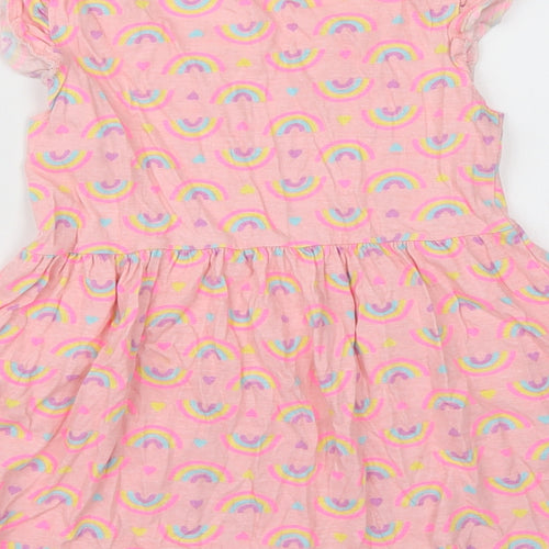 Primark Girls Pink   T-Shirt Dress  Size 7-8 Years  - Rainbow