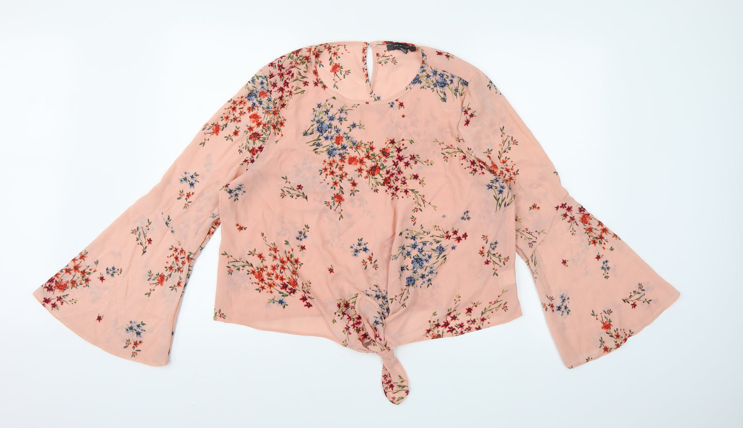 Atmosphere Womens Pink Floral  Wrap Blouse Size 18