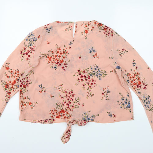 Atmosphere Womens Pink Floral  Wrap Blouse Size 18