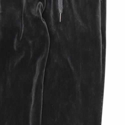 EMMA & ASHLEY Womens Grey  Velour Jogger Trousers Size S L26 in