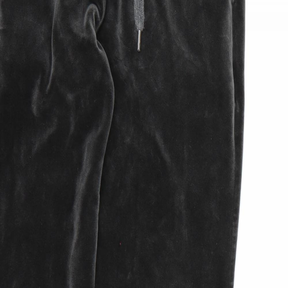 EMMA & ASHLEY Womens Grey  Velour Jogger Trousers Size S L26 in