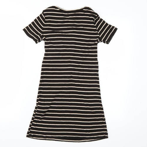 FOREVER 21 Womens Black Striped  T-Shirt Dress  Size S