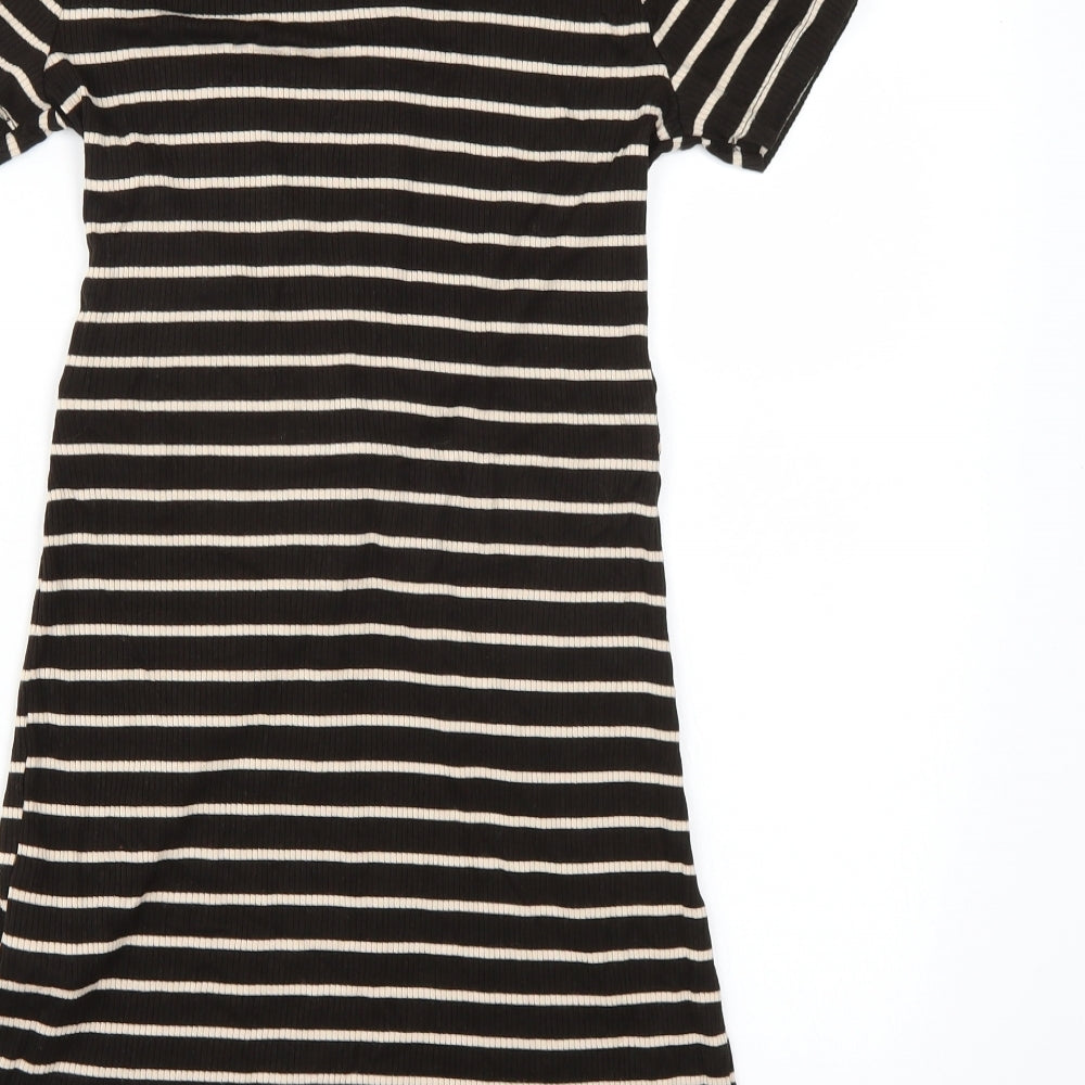 FOREVER 21 Womens Black Striped  T-Shirt Dress  Size S