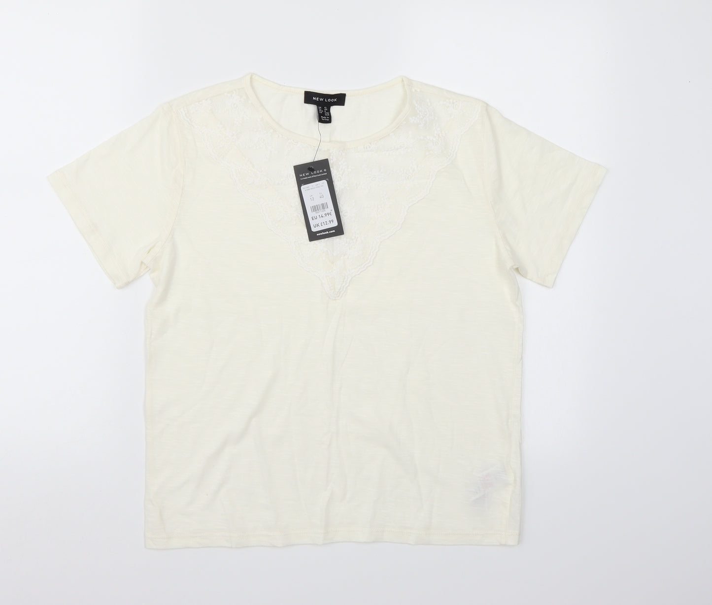 New Look Womens White   Basic T-Shirt Size 12